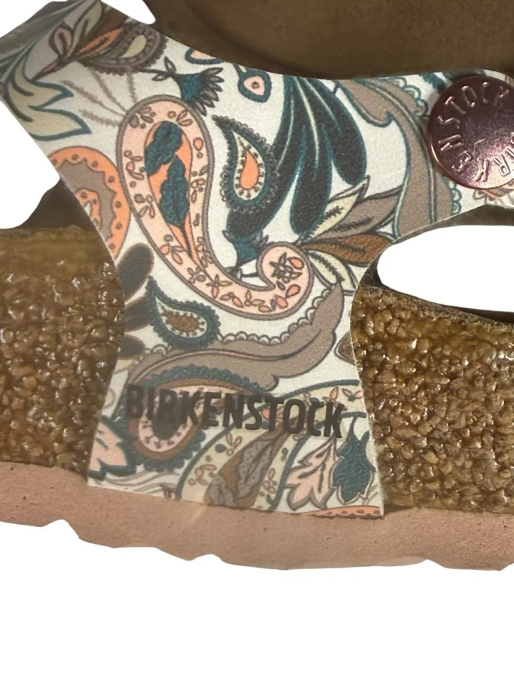 Birkenstock Kids Burk’s-Flor Paisley Light Rose Vegan Two Buckle  30 US 12-12.5